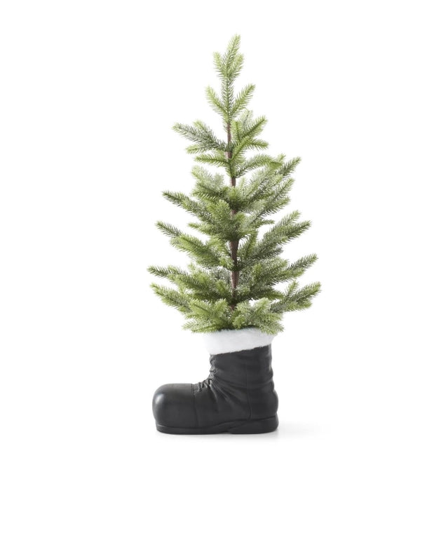 Snowy Tree in Santa Boot - 28"