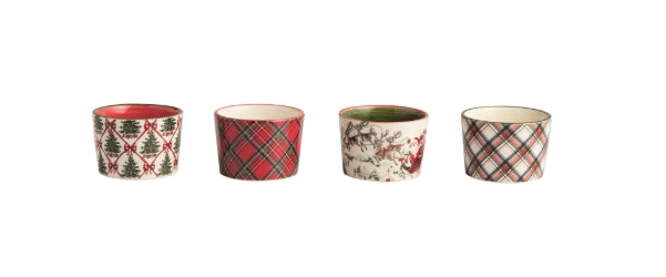 Tartan Christmas Tidbit Dish - 4 Styles
