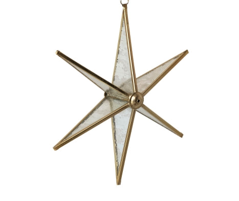 Handmade Antique Mirrored Star Ornament - 6.5"x6.5"