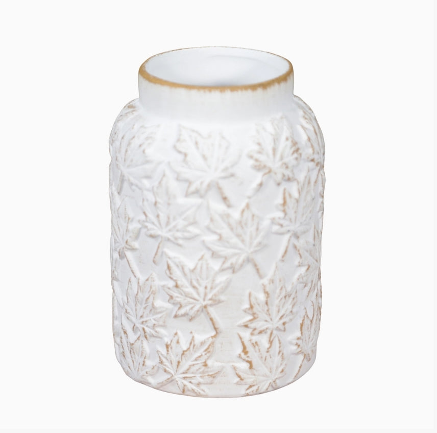 Embossed Maple Leaf Vase - 4"X6"