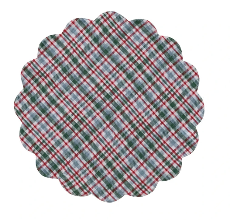 Scalloped Plaid Placemat - 15"