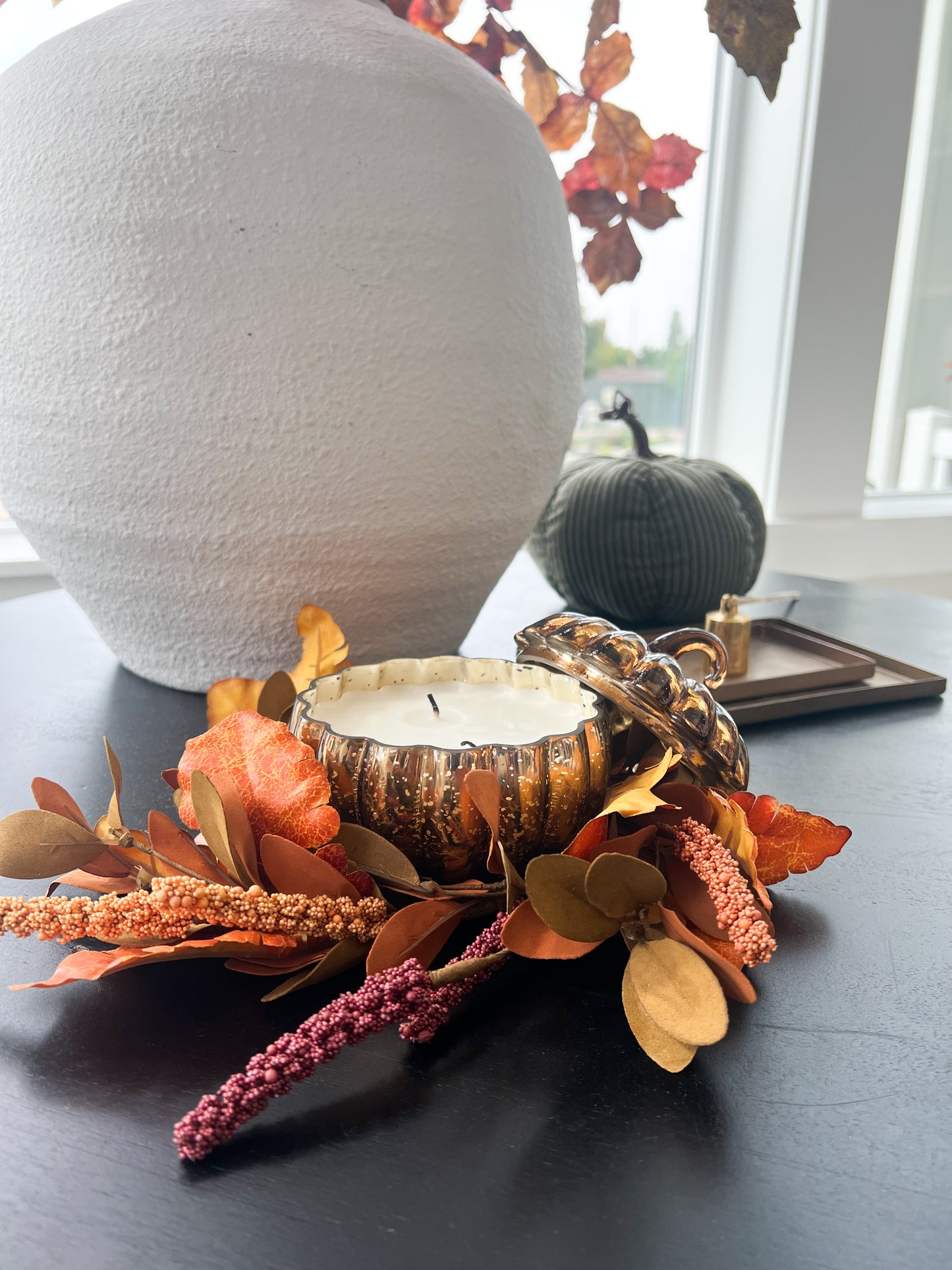 12” Fall Candle Wreath