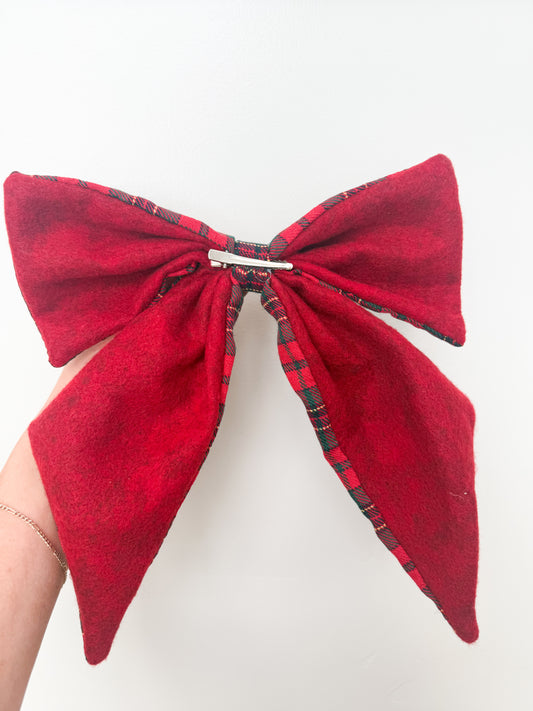 Plaid Christmas Bow - 11"