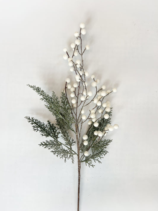 Pine White Berry Spray - 29"