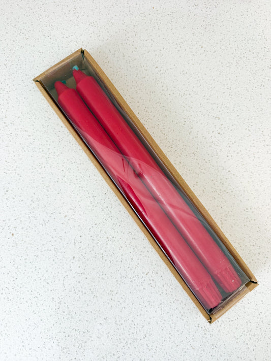 Christmas Red Tapers - 10" - Set of 2