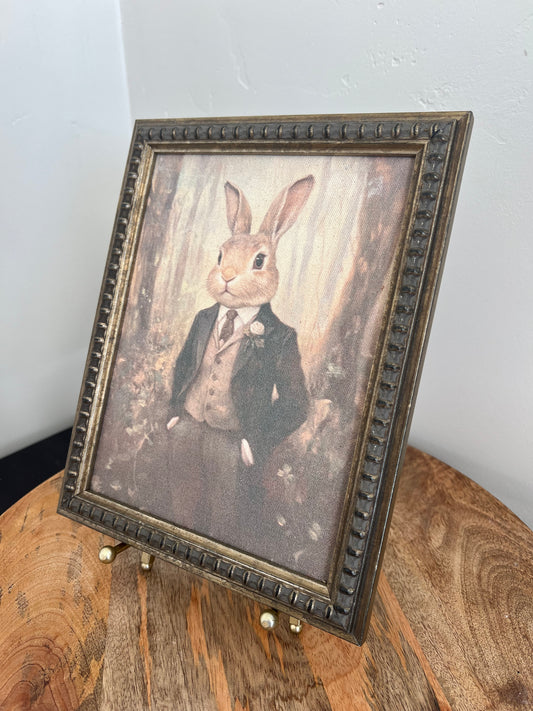 Bow Tie Bunny Canvas Art