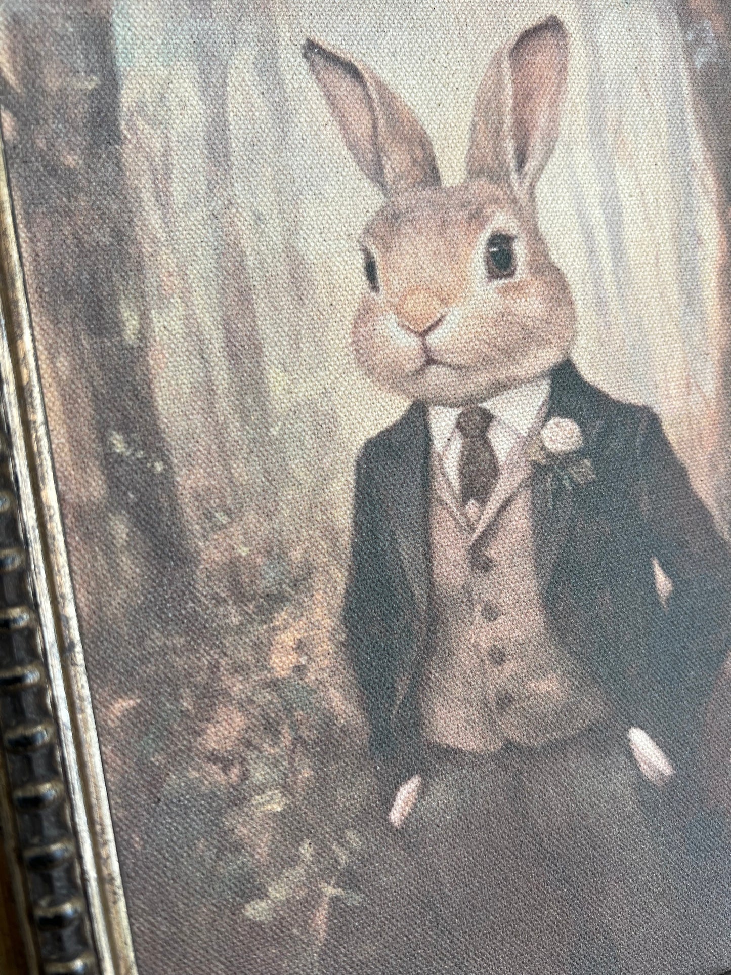 Bow Tie Bunny Canvas Art