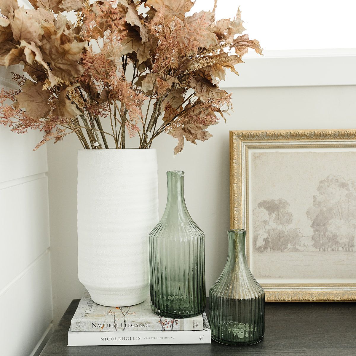 Ribbed Green Transparent Vase - 3 Sizes