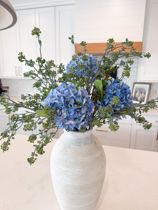 Blue Hydrangea & Green Berry Spray Bundle