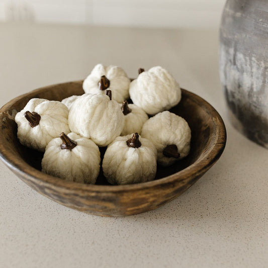 White Braided Filler Pumpkin - Set of 5