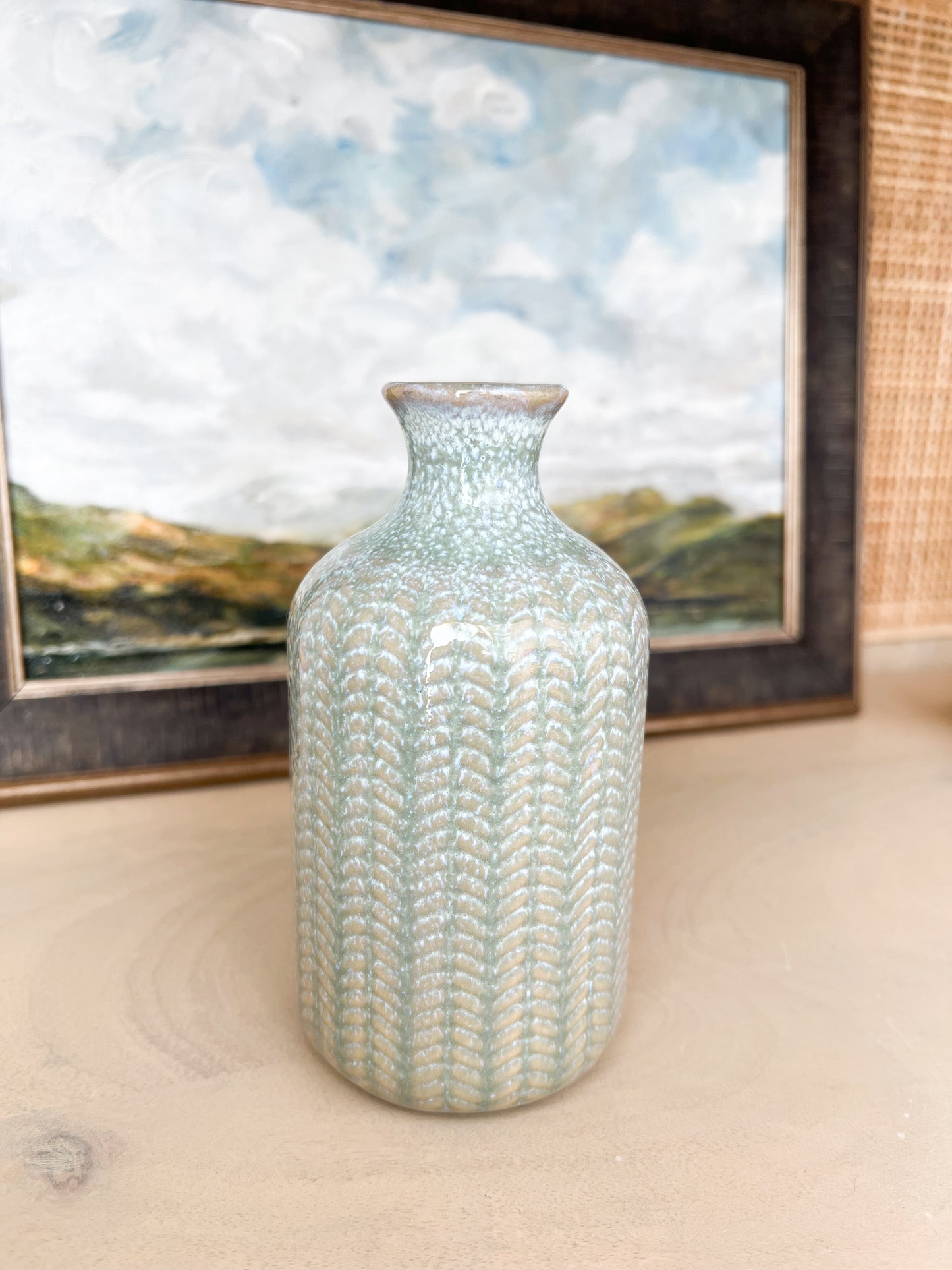 Blue Embossed Vase - 3 Sizes