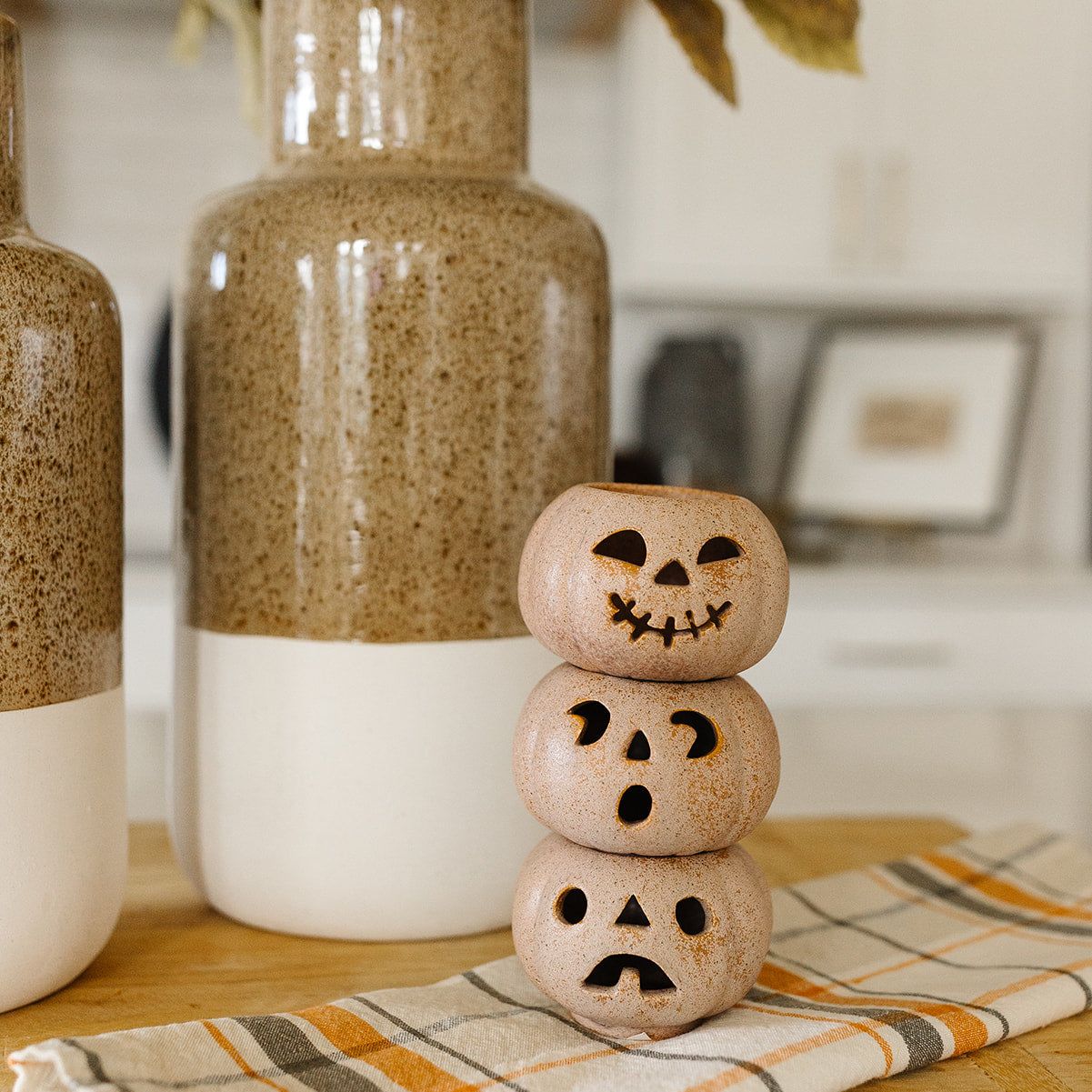 Grinning Pumpkin Votive Set of 3