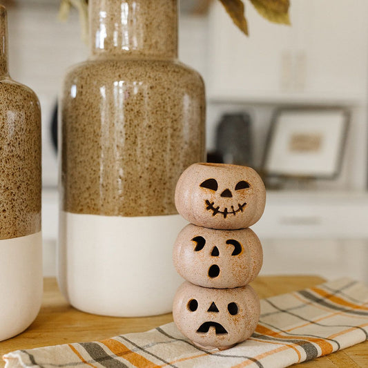 Grinning Pumpkin Votive Set of 3