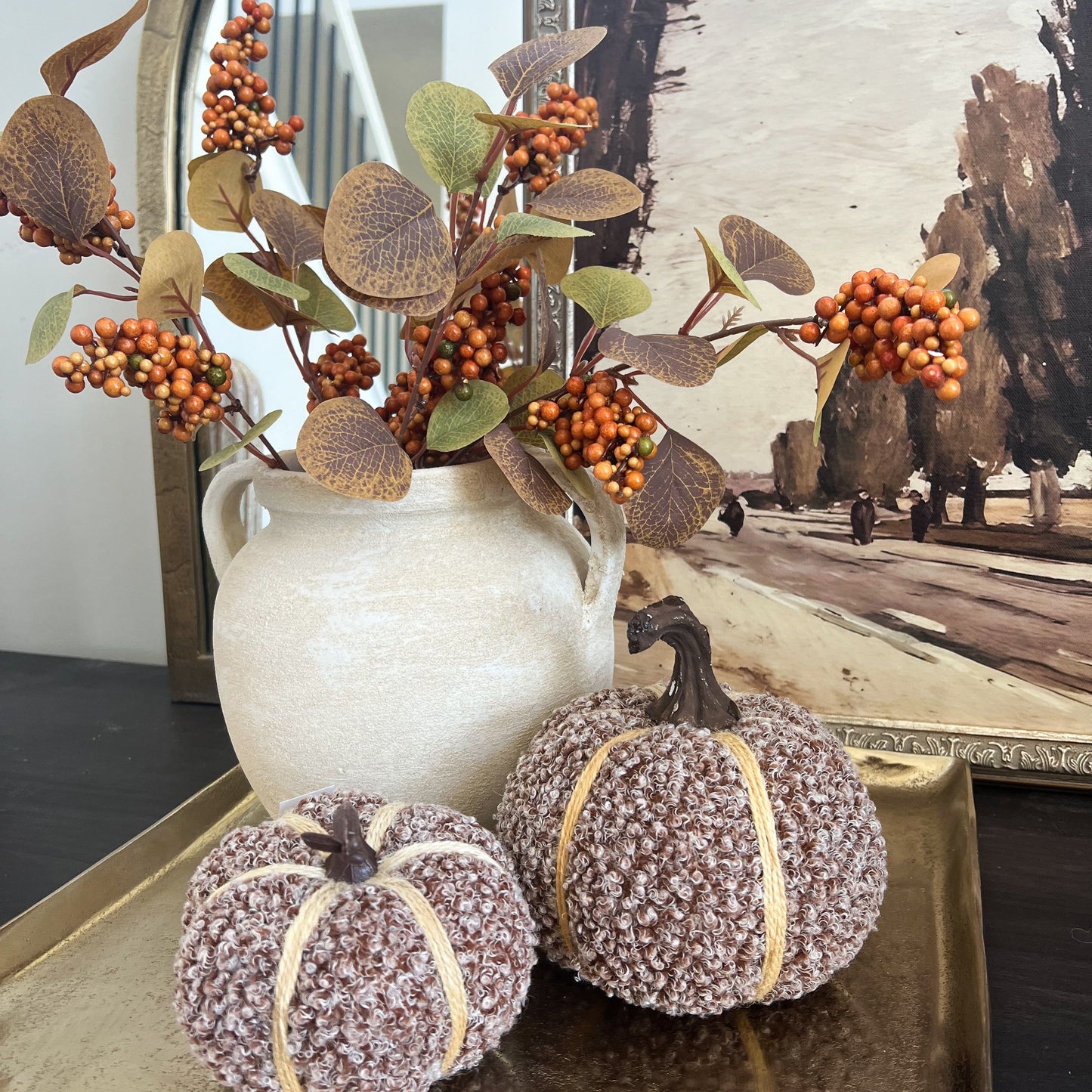 Brown Texured Pumpkin - Small