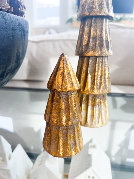 Carved Mango Tree with Gold Foil Finish - 2 sizes