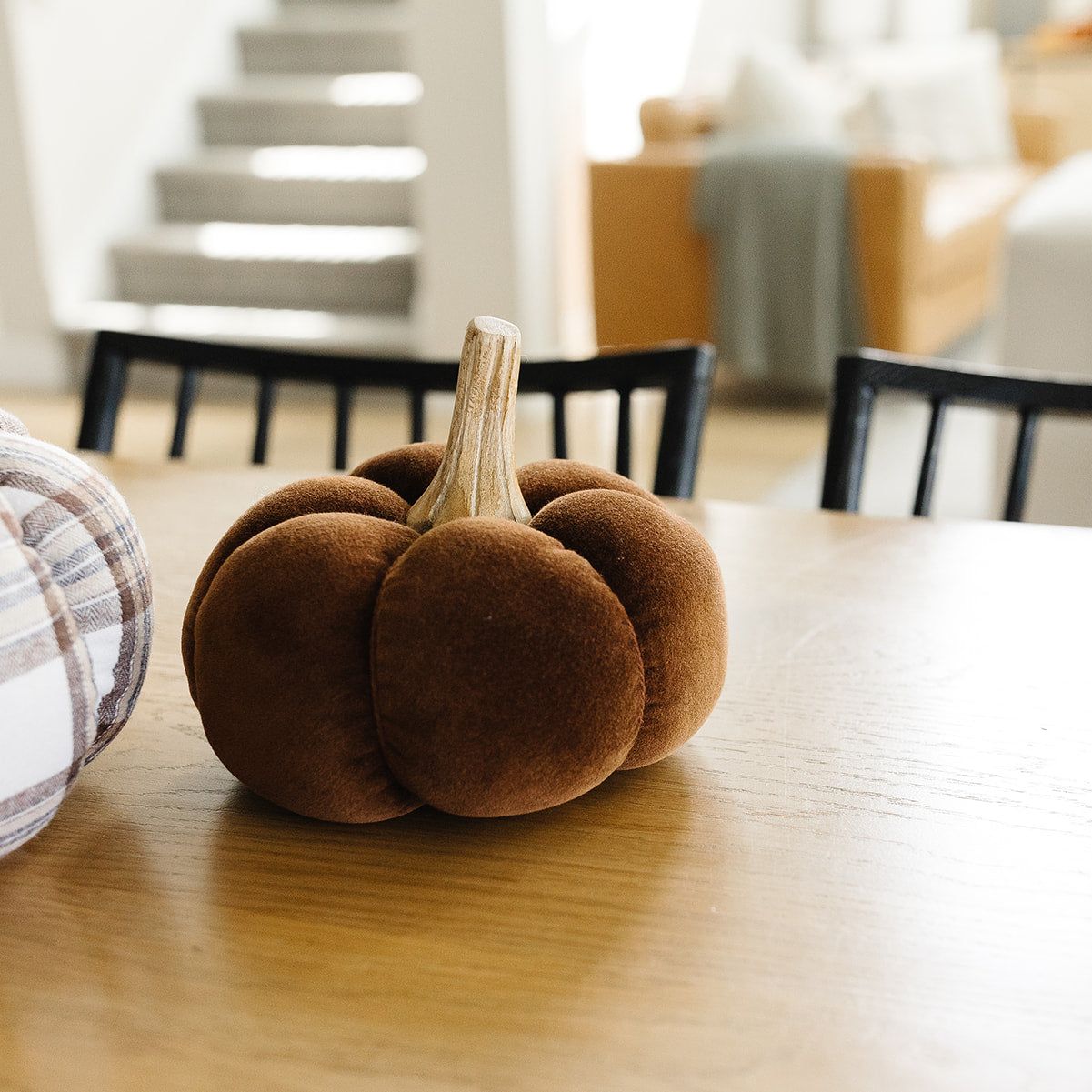 Brown Velvet Pumpkin - Large