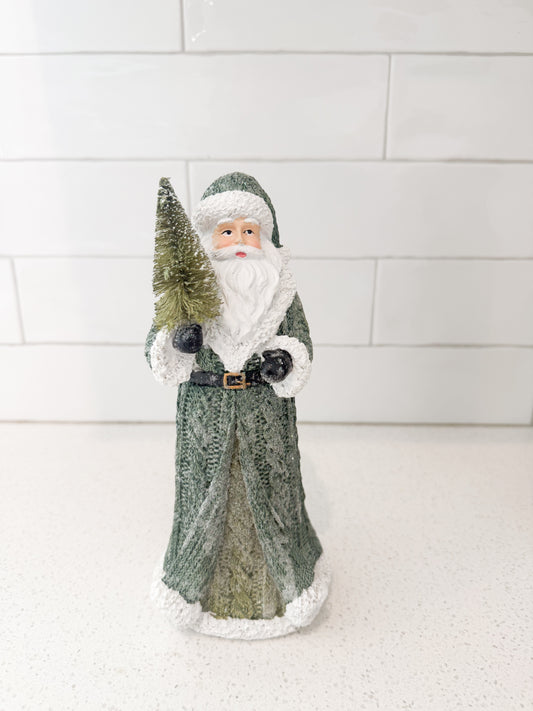 Santa with Green Coat and Tree - 2 Sizes