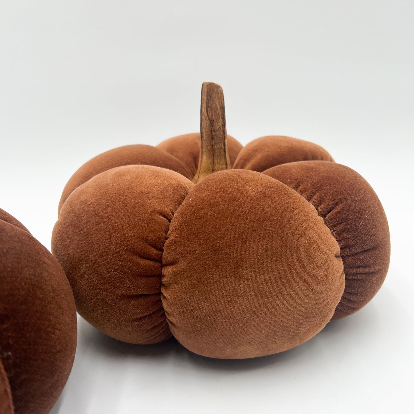 Brown Velvet Pumpkin - Large