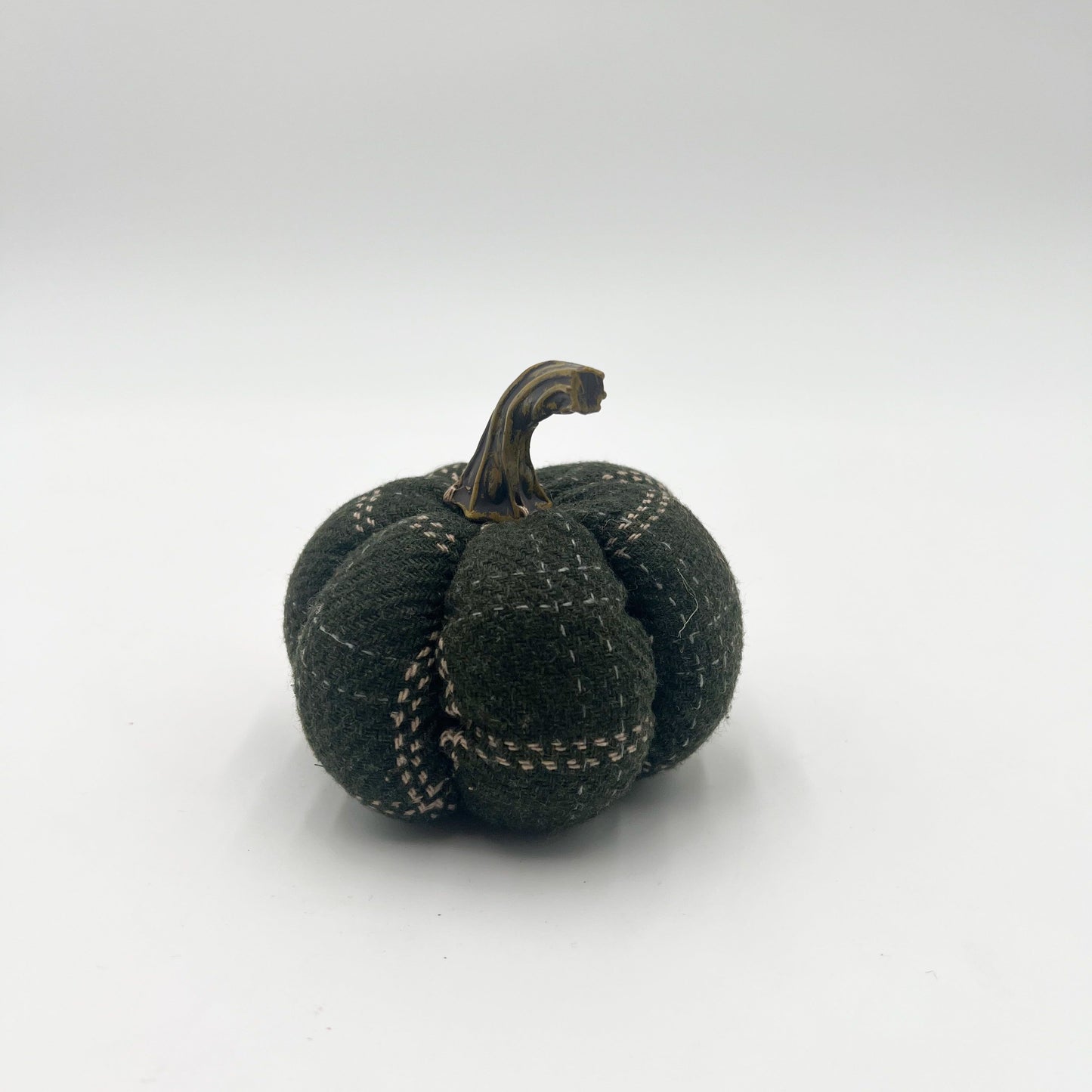 Green & Tan Plaid Pumpkin - Small