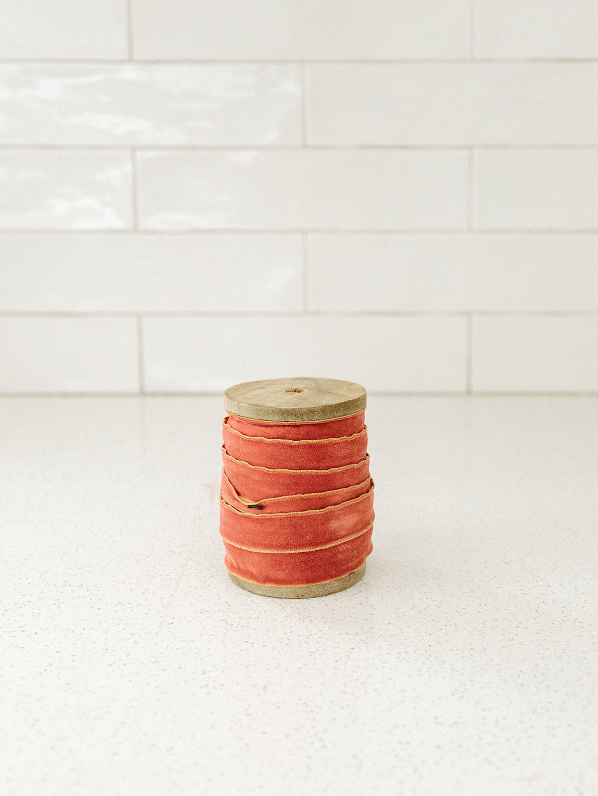 5 Yard Velvet Ribbon with Metallic Edge on Wood Spool - 3 Colors