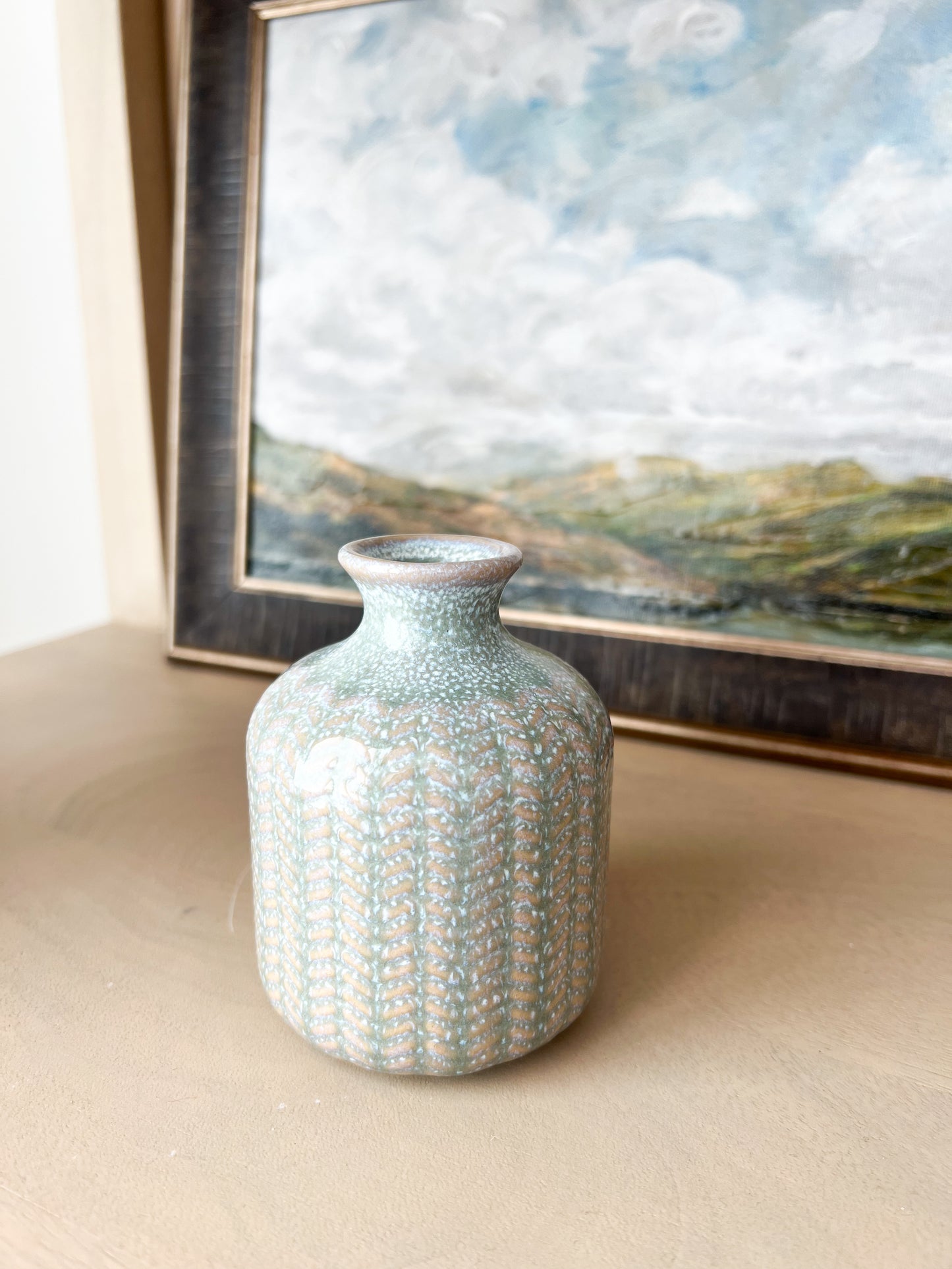 Blue Embossed Vase - 3 Sizes