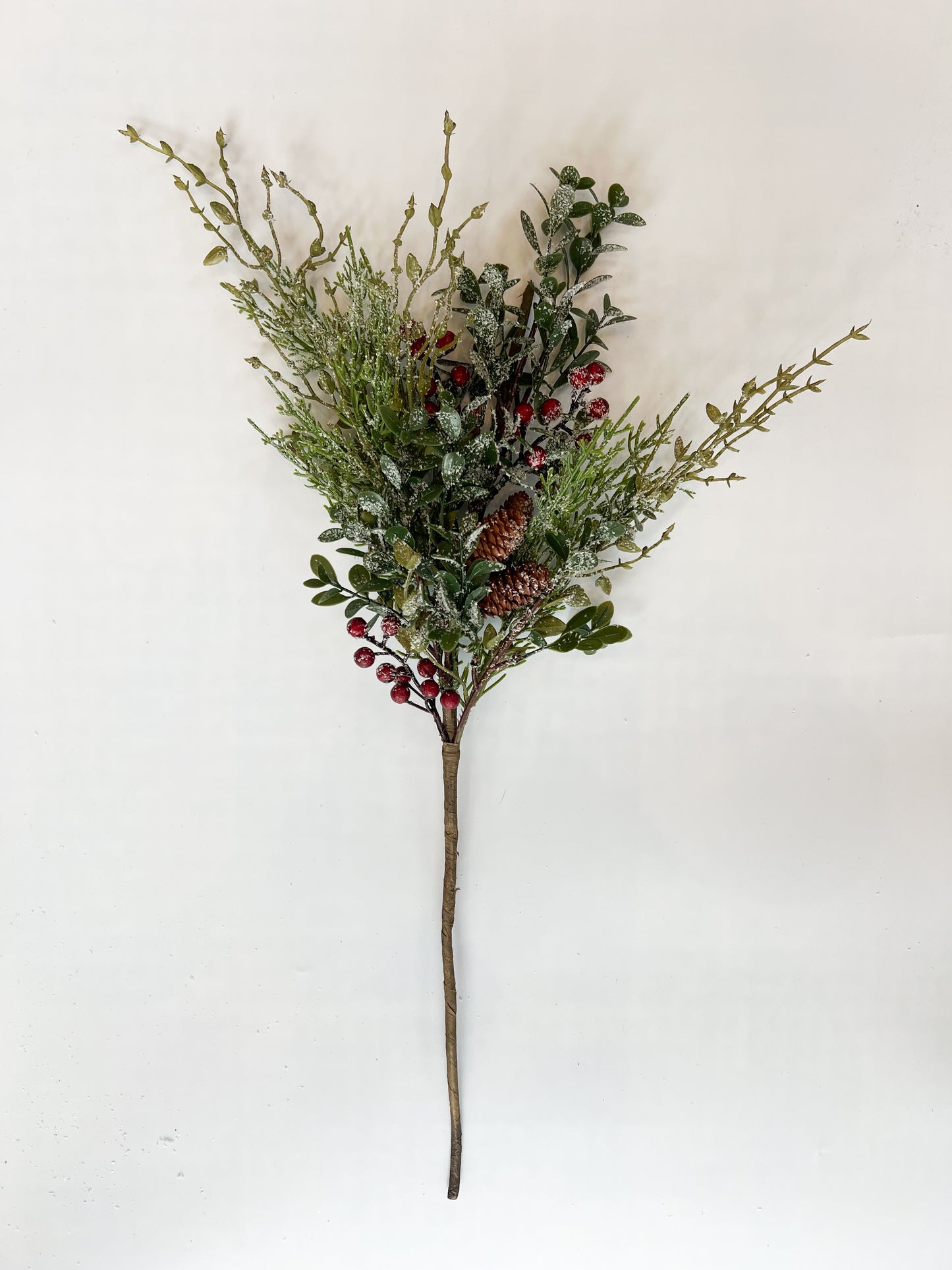 Glittered Mixed Green Foliage with Berries - 31"