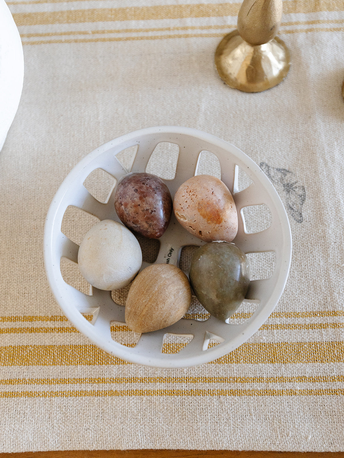 Carved Stone & Marble Eggs - Set of 4