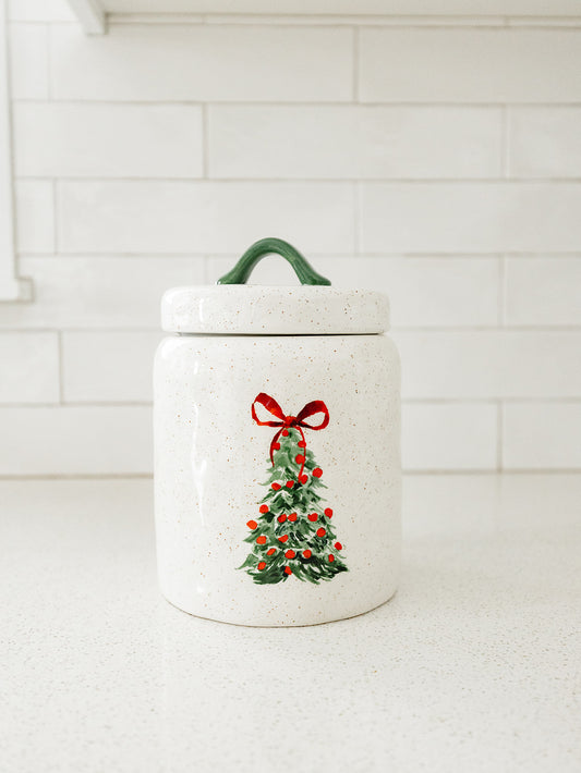 Lidded Christmas Tree Jar
