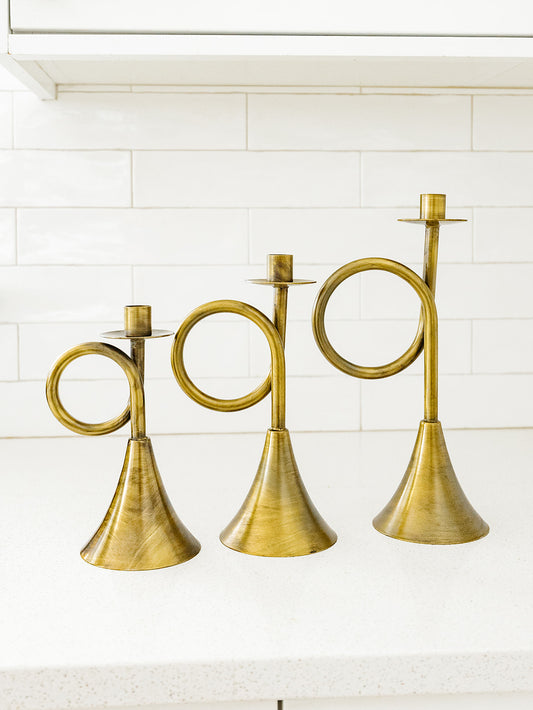 Antique Trumpet Taper - Set of 3