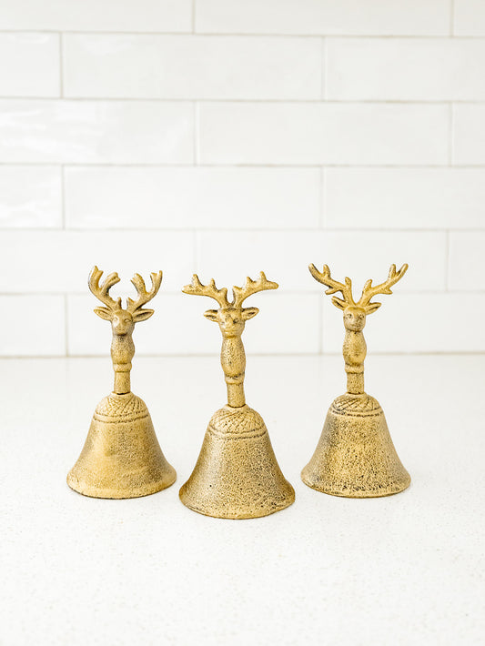 Brass Reindeer Bell - 3 Styles