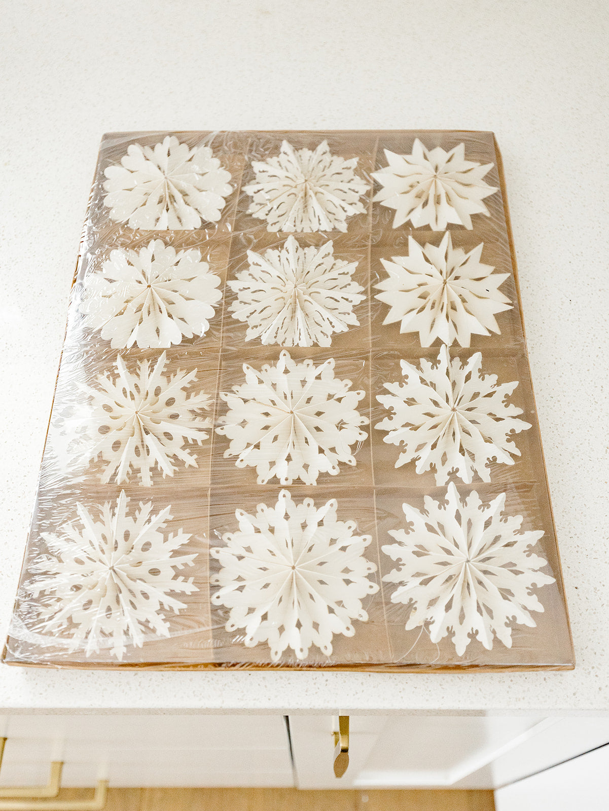 Boxed Set of 12 Paper Snowflake Ornaments