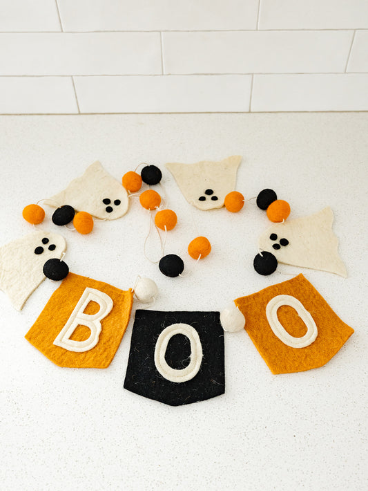 Felt Halloween Boo Garland