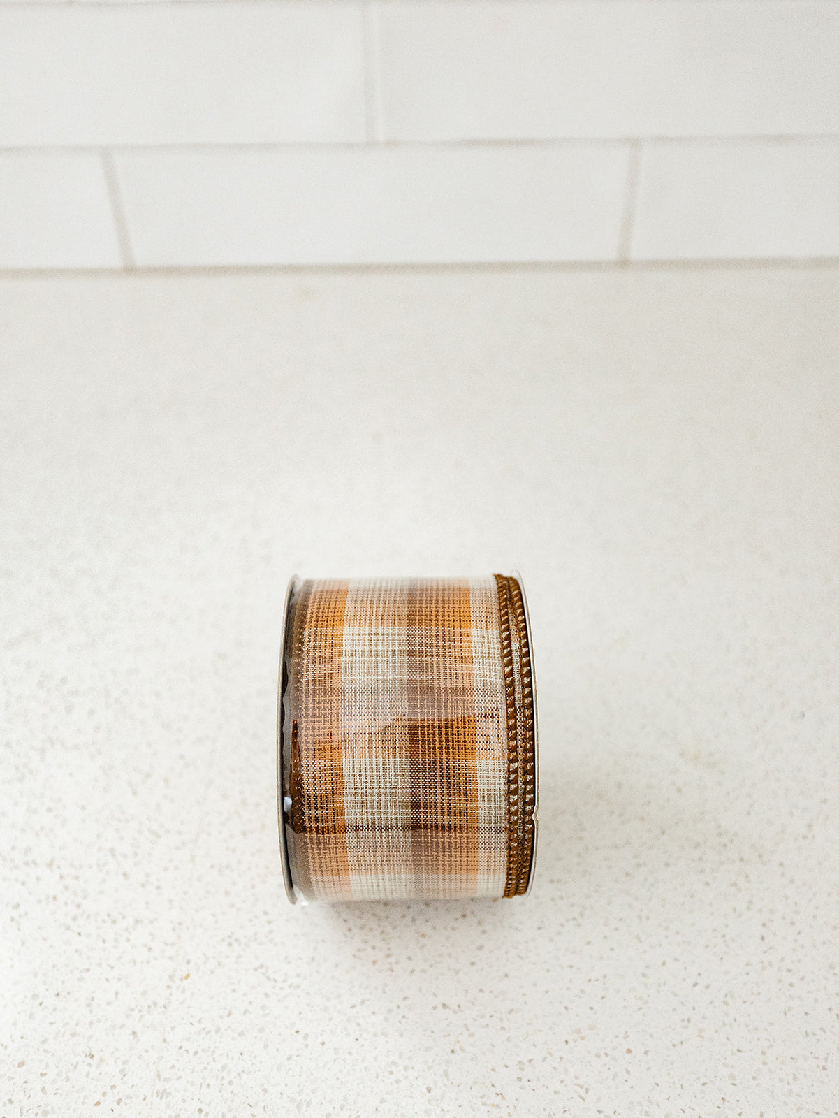 Burnt Orange/Brown Plaid Ribbon - 2.5" & 10 yards