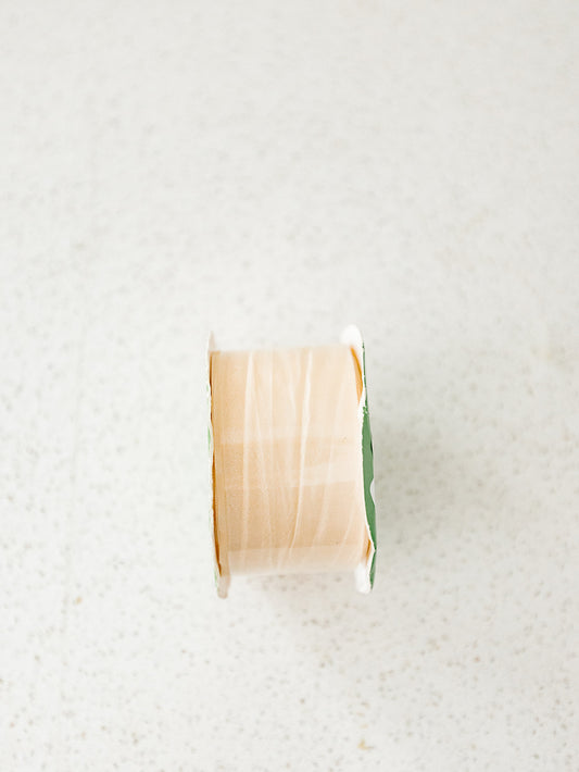 Crinkle Iridescent Cut Edge Ribbon-Ivory 1.5"