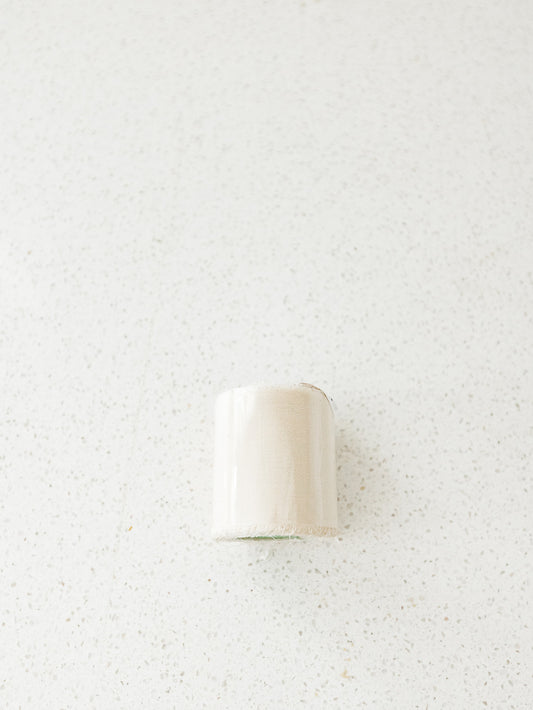 100% Silk Crepe Ribbon w/Frayed Edge Light Beige