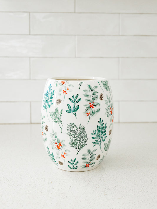 Christmas Holly Vase