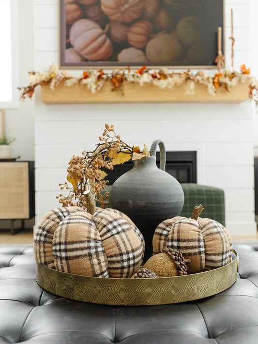 Plush Plaid Pumpkin - 2 Sizes