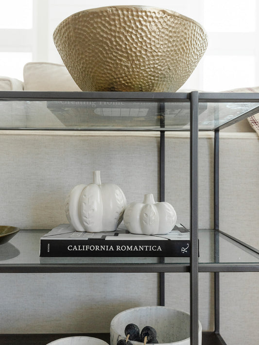 White Ceramic Pumpkin - 2 Sizes