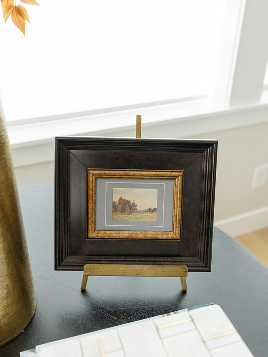 Hayfield in the Fall Framed Art - 9"x7"