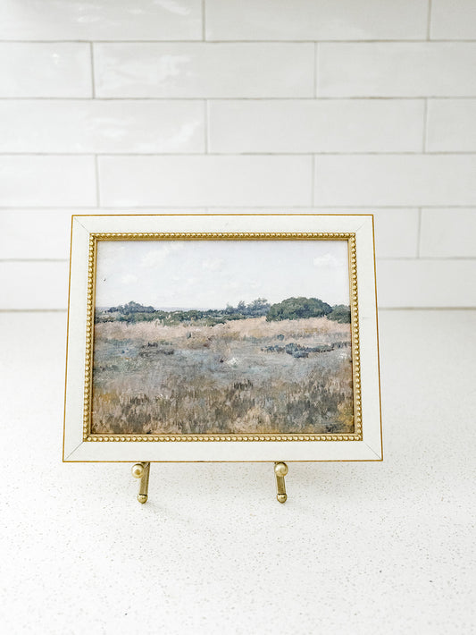 Autumn Meadow on the Shore Framed Art - 9"x7"