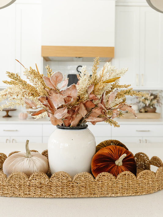 Cream & Brown Heather Stem - 34”