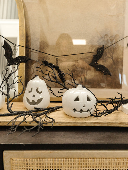 White LED Jack O Lantern - 3 Styles