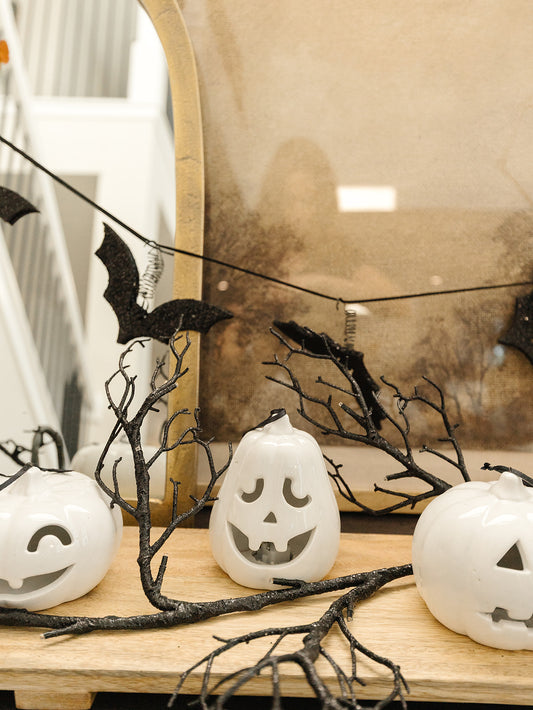 Black Glitter Lighted Garland - 6'