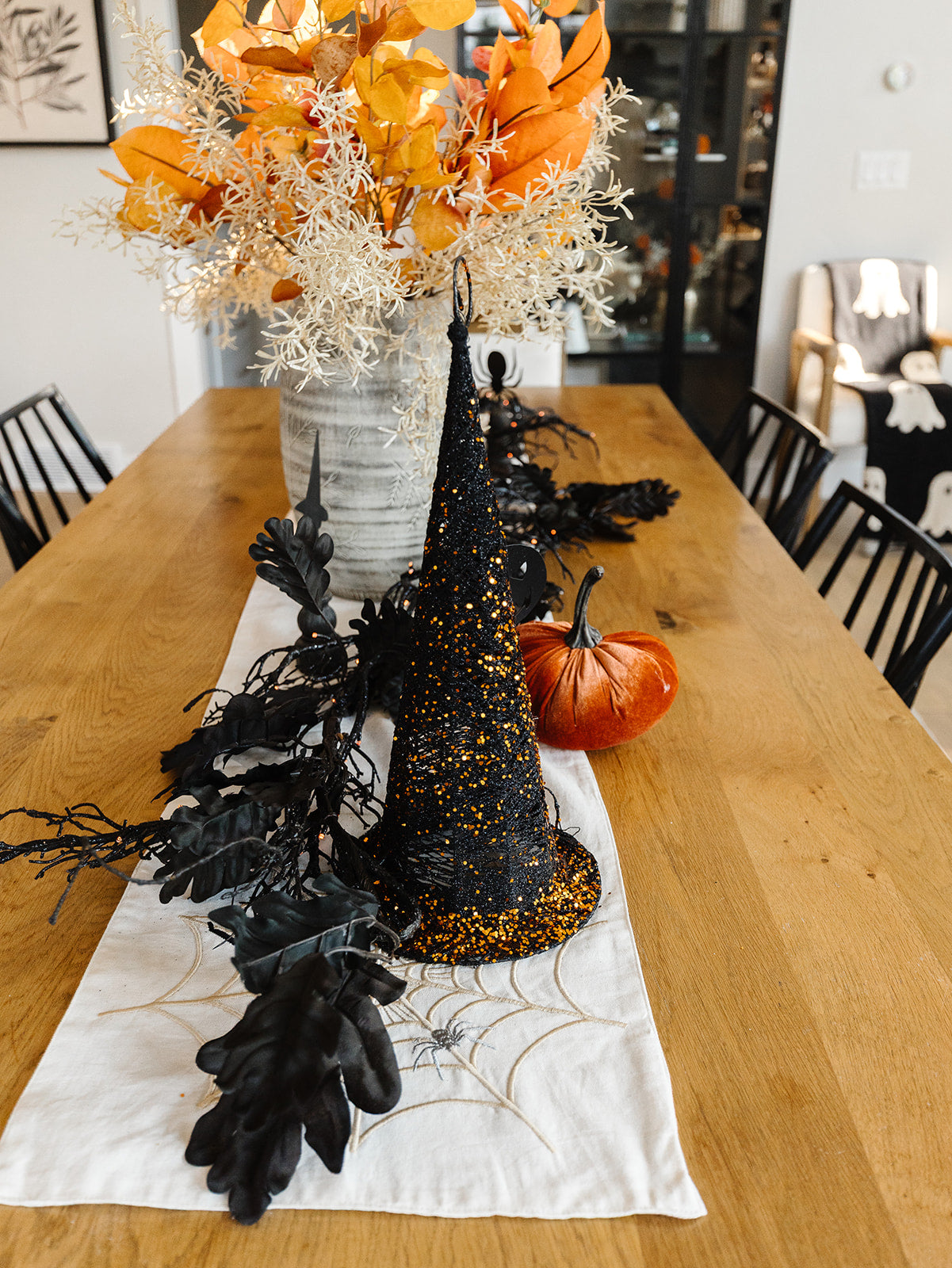 Black Glitter Wire Witches Hats - 3 Sizes