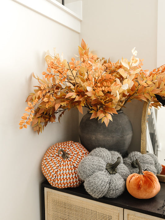 Black and White Knit Pumpkin - 2 Sizes