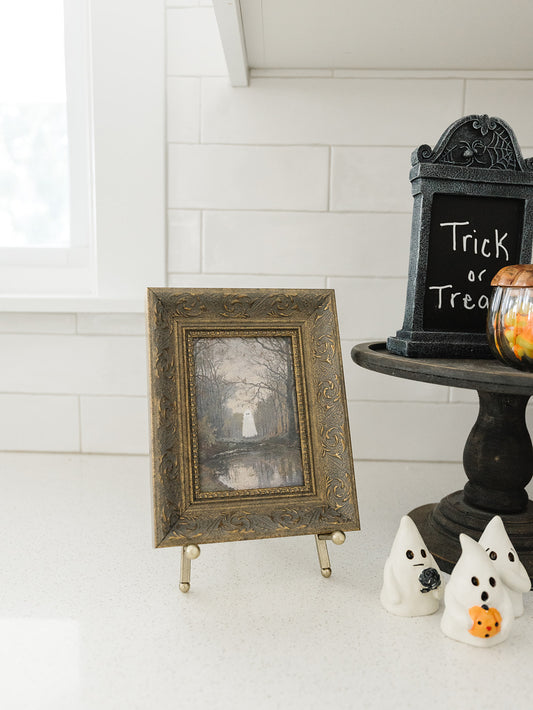 Halloween Ghost in the Woods Framed Art