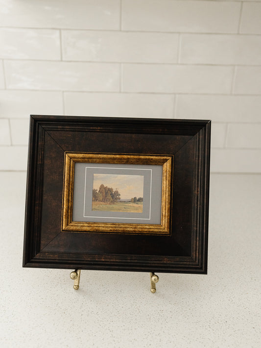 Hayfield in the Fall Framed Art - 9"x7"