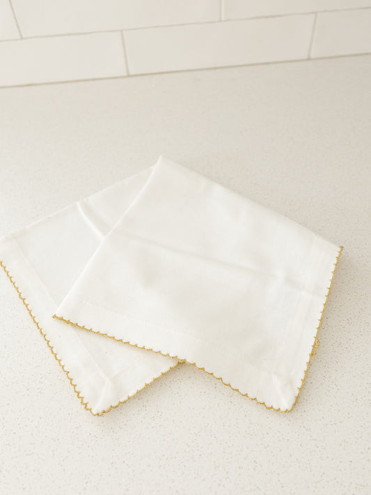Gold Crochet Edge Napkin