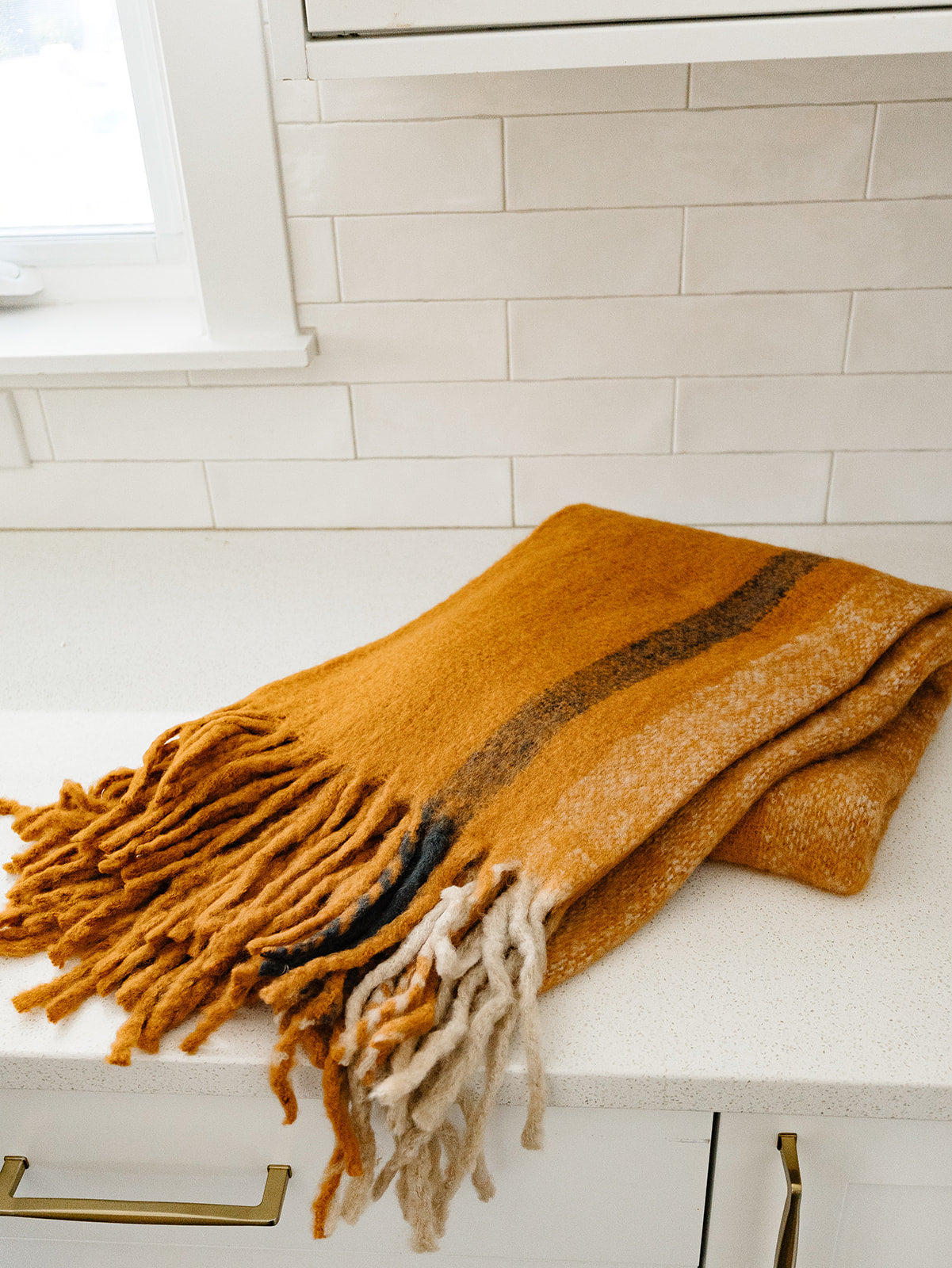 Acrylic and New Zealand Wool Fall Throw