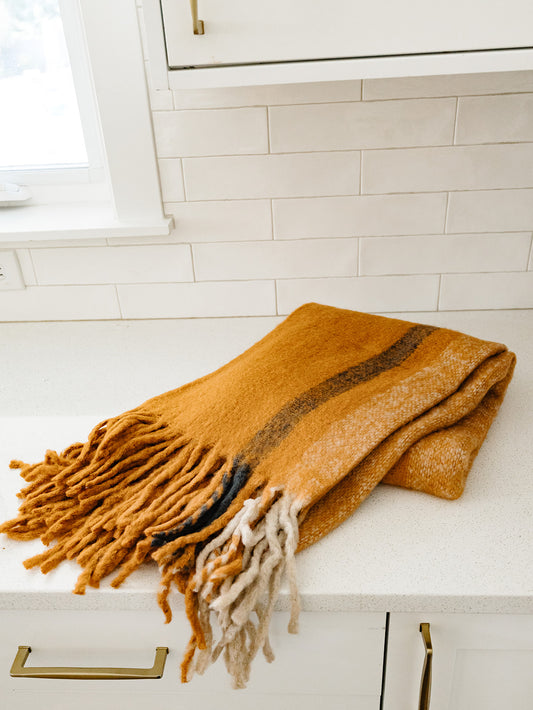 Acrylic and New Zealand Wool Fall Throw